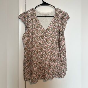 LOFT Women's Patterned Blouse - Red and Brown